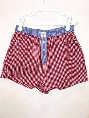 Originality Kids Red Gingham Shorts with Blue Waistband